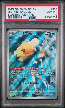 Pokemon TCG Misty's Psyduck Illustration Rare Holo Card 193/182 PSA 10 - Image 1