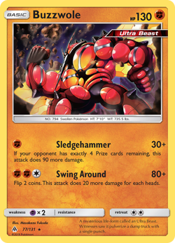 BUZZWOLE 77/131 RARE FORBIDDEN LIGHT LP POKEMON - Image 3