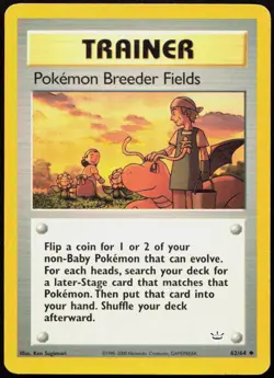 Pokemon Breeder Fields Uncommon Neo Revelation 62/64 MP - Image 1