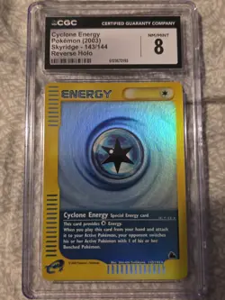 Pokemon Cyclone Energy 143/144 Skyridge Reverse Holo CGC 8 - Image 1