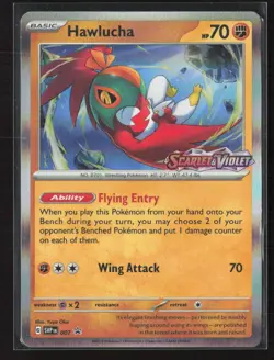 Hawlucha (Prerelease) 007 Holo Promo Scarlet & Violet Promo Pokemon Near Mint - Image 1
