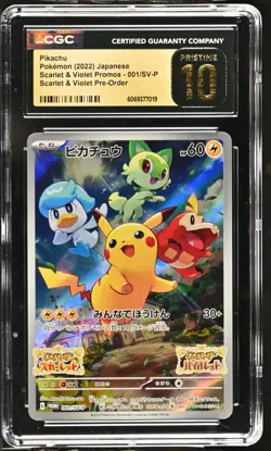 JAPANESE CGC PRISTINE 10 Pikachu 001/SV-P Scarlet & Violet Promo Pokemon psa - Image 1