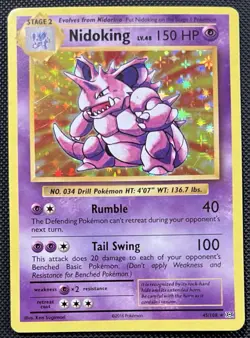 2016 Pokemon Nidoking Holo 45/108 XY Evolutions LP - Image 1