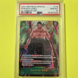 One Piece Card Game Roronoa Zoro OP06-118 SEC Alt Art PSA 10 - Image 1
