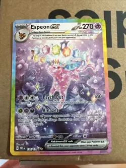 Pokemon TCG Espeon EX Prismatic Evolutions Holo Card 155/131 Near Mint Condition - Image 1