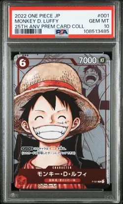 2022 One Piece 25th Anniversary Premium Card Collection Monkey D. Luffy PSA 10 - Image 1