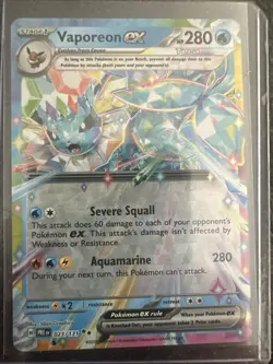 Pokemon TCG Vaporeon EX 023/131 Prismatic Evolutions Double Rare Holo Card - Image 1