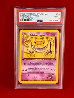 2000 Pokemon 1st Edition Gym Challenge SABRINA'S HYPNO Card #56 PSA 9 - Image 1