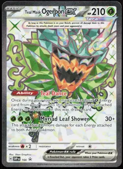 Teal Mask Ogerpon ex Ultra Rare SV: Scarlet & Violet Promo Cards 166 LP - Image 1
