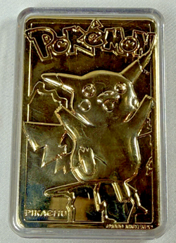 PIKACHU Pokemon 23K Gold Plated Trading Card 1999 Burger King Limited Edition - Image 1