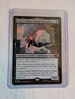Magic Marvel Superheroes Commander Mythic 831 Black Widow, Daring Operative Foil - Image 1