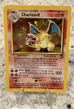Charizard 4/102 Base Set 2 Holo Swirl 🌀Pokemon TCG WOTC: MP/LP- - Image 1