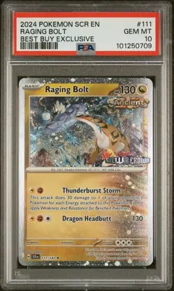 2024 Pokemon - Raging Bolt (Cosmos Holo) (Best Buy) 111 Stellar Crown - PSA 10 - Image 1
