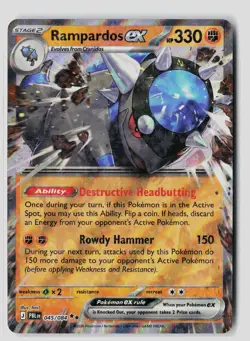 Rampardos ex 045/084 Double Rare Pitch Black Pokemon Holo NM - Image 1