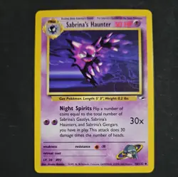 Pokemon Sabrina’s Haunter Card 58/132 Gym Heroes WOTC 1999 TCG - Image 1