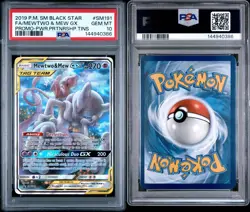 2019 POKEMON SM BLACK STAR PROMO #SM191 FA/MEWTWO & MEW GX PROMO PSA 10 - Image 3