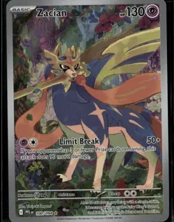 Zacian Illustration Rare ME02: Phantasmal Flames 100/094 Psychic Holo Pokemon Ca - Image 1