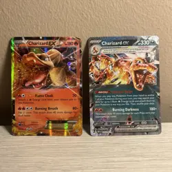Charizard EX Pokemon TCG lot of 2 English Foil 11/83 & 125/197 - Image 1