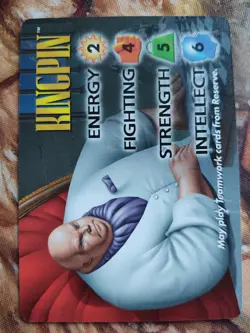 OverPower Marvel IQ Fleer 1996 Kingpin Hero Character Card Rare LP - Image 1