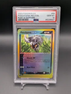 Poochyena 64/109 Reverse Holo 2003 EX Ruby and Sapphire Pokemon Card PSA 10 - Image 1