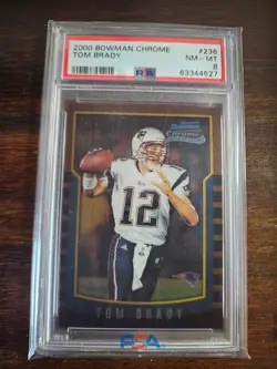 2000 Bowman Chrome Tom Brady 236 RC Rookie PSA 8 NM-MT New England Patriots GOAT - Image 1
