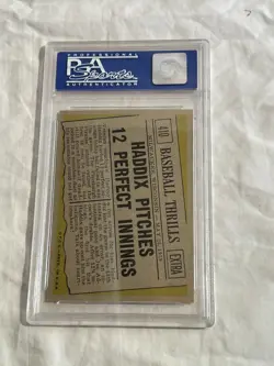 1961 Topps #410 Harvey Haddix Baseball Thrills Pirates 8 - NM/MT L-135 - Image 2