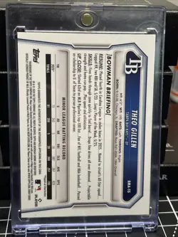 Topps 2026 Bowman Chrome Theo Gillen #BMA-TG Gold Refractor Auto /50 Rays - Image 2