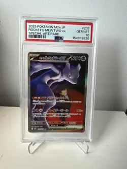 PSA 10 Team Rocket's Mewtwo ex SAR 237/193 MEGA Dream M2a Pokemon Card JP - Image 1