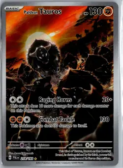 Paldean Tauros 218/193 Illustration Rare Pokemon Card SV02: Paldea Evolved - Image 1