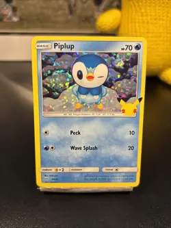 2021 POKEMON 25TH ANNIVERSARY McDONALD'S PROMO PIPLUP HOLO CARD 20/25 - Image 1