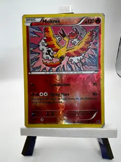 Pokemon card: Moltres, 9/124, Fates Collide, Reverse Holo, (HP/D) - Image 1