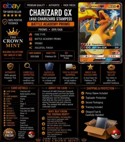 Charizard GX 009/068 Battle Academy Stamped Promo Holo Pokemon Card NM - Image 1