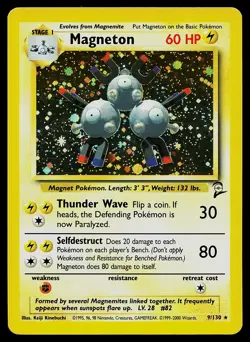 Pokemon Card - Magneton Base Set 2 9/130 Holo Rare - Image 1
