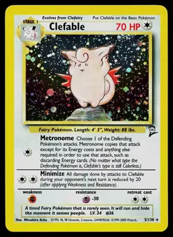 Pokemon Card - Clefable Base Set 2 5/130 Holo Rare - Image 1