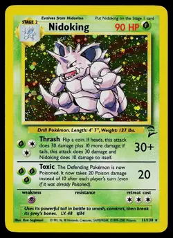 Pokemon Card - Nidoking Base Set 2 11/130 Holo Rare - Image 1