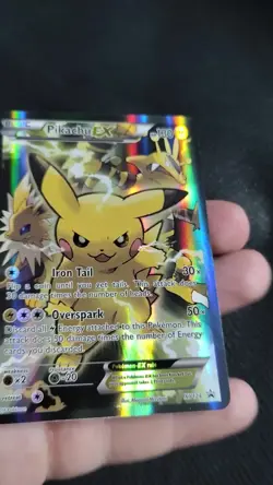 Pokemon Pikachu EX XY124 Promo Card Moderately Played Condition - Image 2