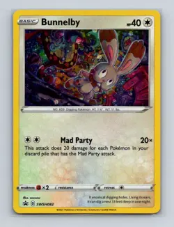 Bunnelby SWSH082 Pokemon Black Star Promo Cosmos Holo SWIRL 🌀 Card NM+ (b) - Image 1