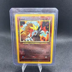 Entei #34 Black Star Movie Promo Reverse Holo Card WOTC LP double swirl - Image 1