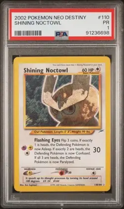PSA 1 2002 POKEMON NEO DESTINY #110 SHINING NOCTOWL - Image 1