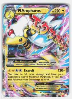 M Ampharos EX 28/98 Holo EX Rare Ancient Origins Pokemon HP - Image 1
