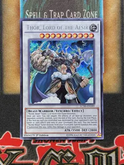Yugioh Thor, Lord of the Aesir LC5D-EN189 Secret Rare 1st Ed NM - Image 1