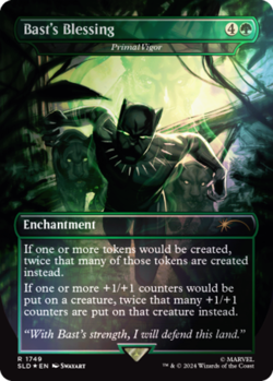 Near Mint, English - 1 x MTG Primal Vigor - 1749 - Bast's Blessing - Foil Secret - Image 1