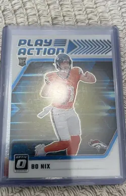 2024 Panini Donruss Optic - Play Action Bo Nix #6 (RC) - Image 1
