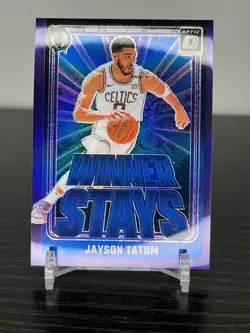 Jayson Tatum 2024-25 Donruss Optic Winner Stays #2 Purple Prizm - Image 1