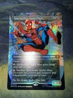 MTG Spectacular Spider-Man (0240) (Borderless) (Textured Foil) The Six-Arm Suit - Image 1