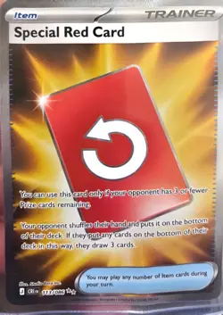Special Red Card 113/086 Chaos Rising Trainer Full Art Holo Rare Pokemon Card NM - Image 1