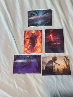 MTG "LOTR" Art Series x5 Smeagol Helpful Guide/Sauron the Necromancer/Valley of - Image 1