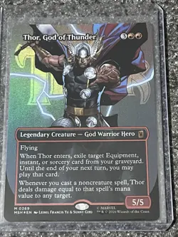MTG Marvel Super Heroes - Thor, God of Thunder (M 0369) Borderless Foil - Image 1