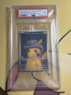 2023 Pokemon Pikachu with Grey Felt hat Van Gogh 085 Graded SEALED Promo PSA 9 - Image 1