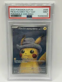 Pikachu with Grey Felt Hat x Van Gogh 085 Promo S&V Pokemon Card PSA 9 Mint - Image 1